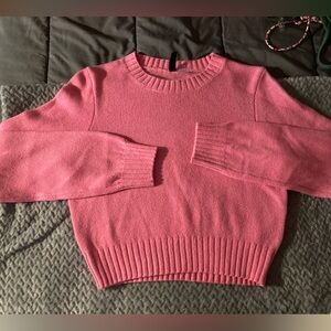 small sweater, very pink